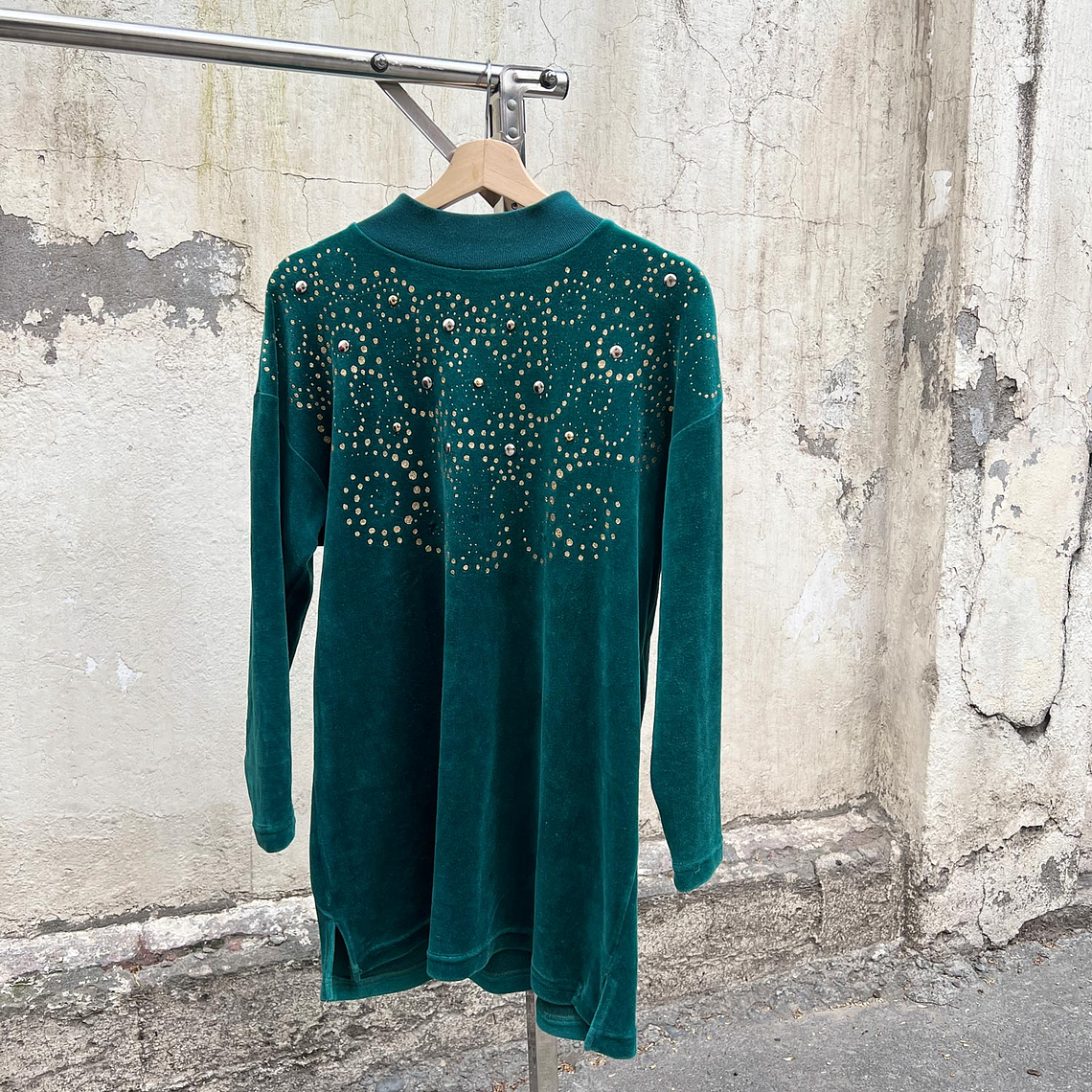 Polerón 80s Turquesa y doré 1