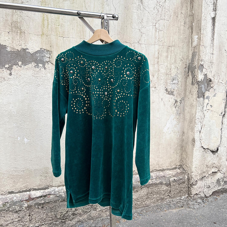 Polerón 80s Turquesa y doré 1