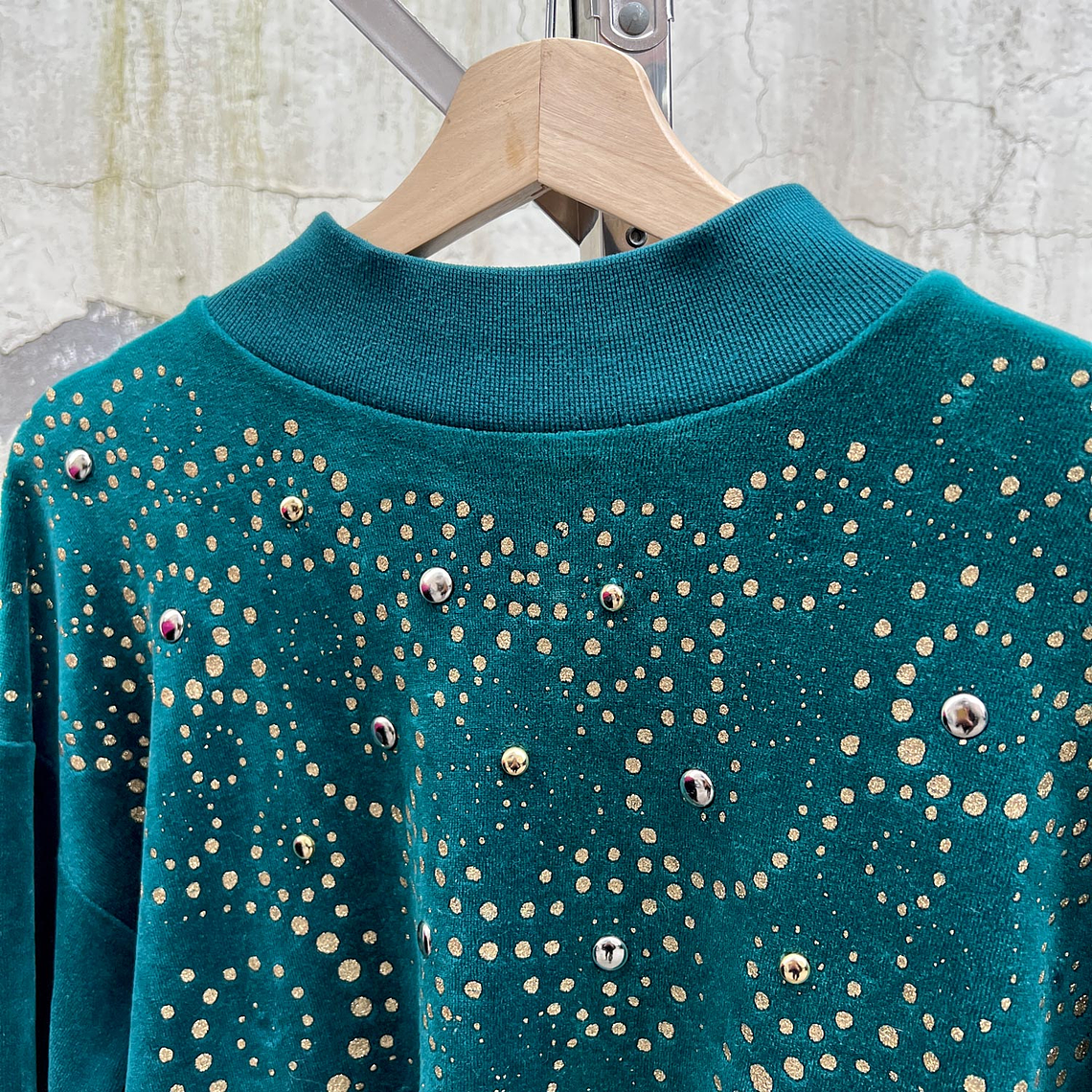 Polerón 80s Turquesa y doré 2