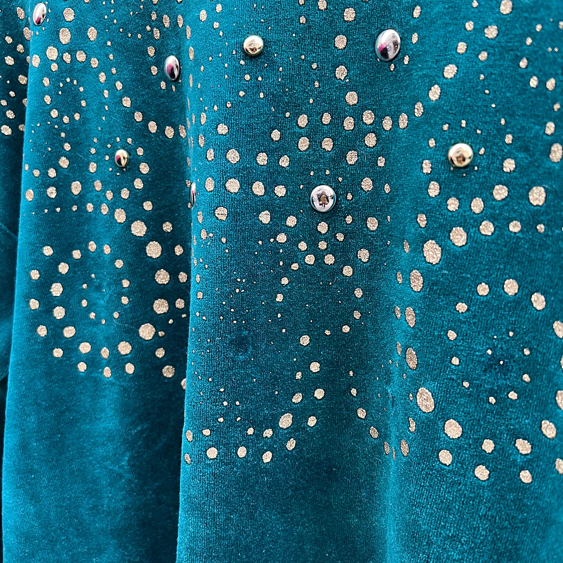 Polerón 80s Turquesa y doré 3