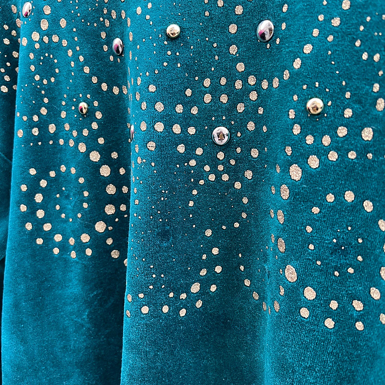 Polerón 80s Turquesa y doré 3