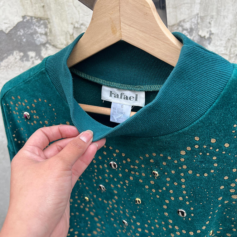 Polerón 80s Turquesa y doré 5