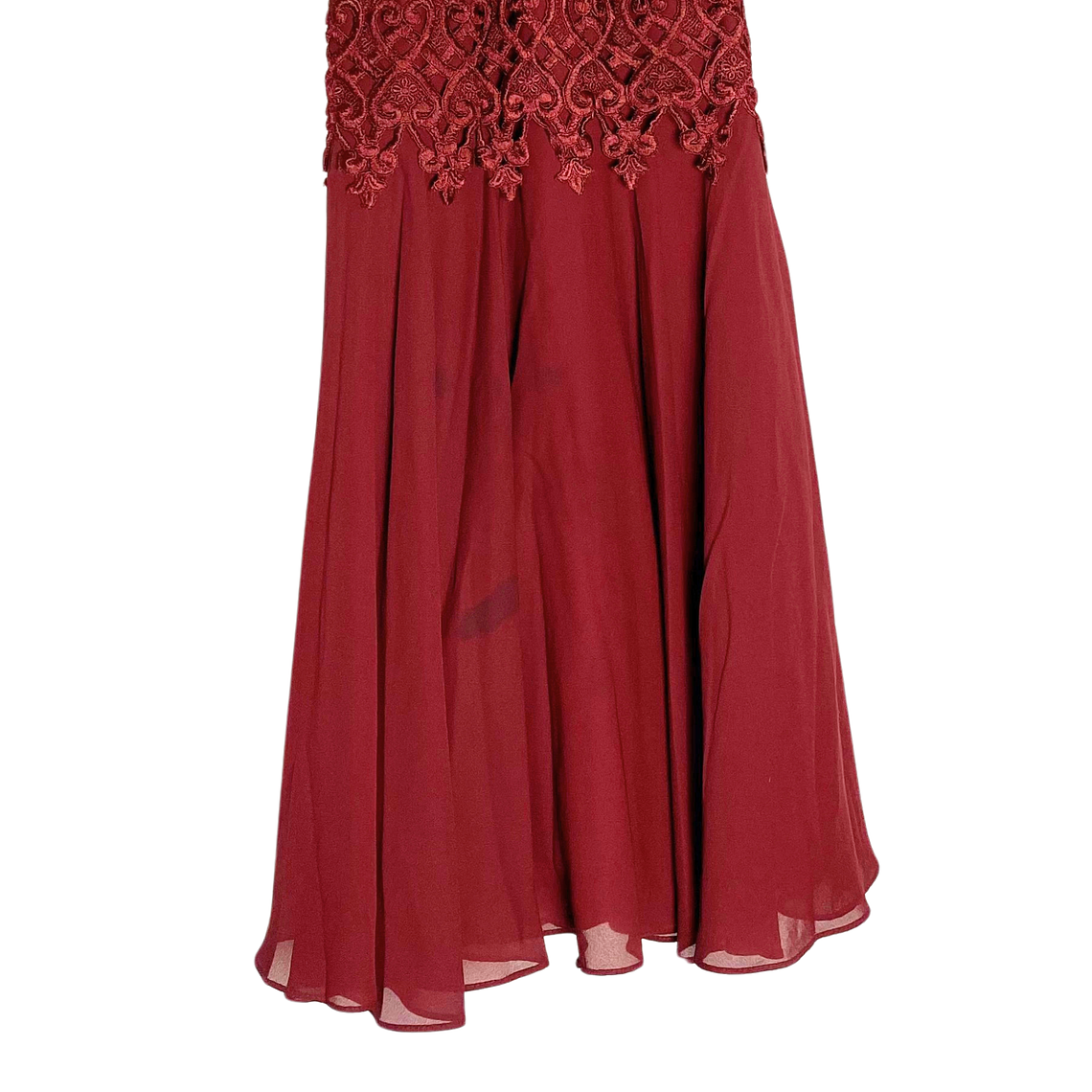 Vestido Encaje Halter Vino 10