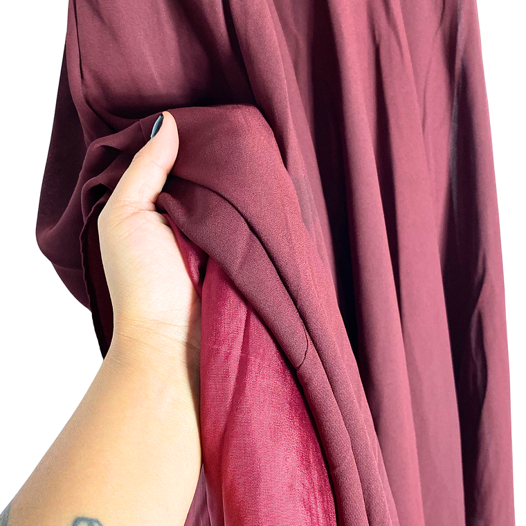 Vestido Encaje Halter Vino 9