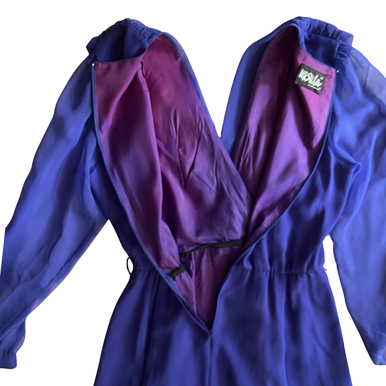 Vestido Elegante Vintage Azul Vintage 5