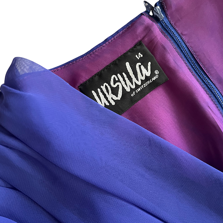 Vestido Elegante Vintage Azul Vintage 2