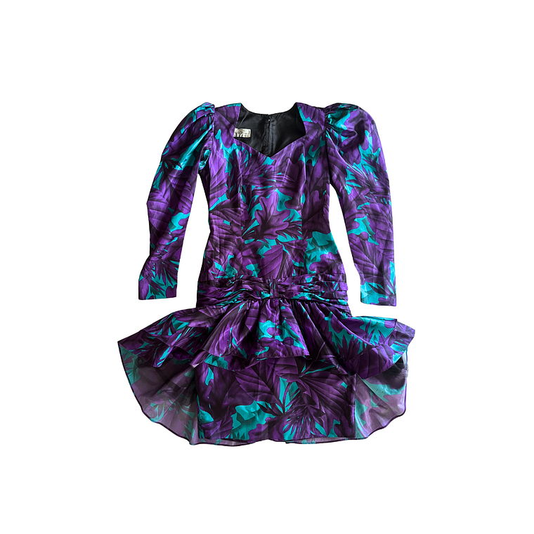 Vestido Flores Prom Ochentero Fiesta 1