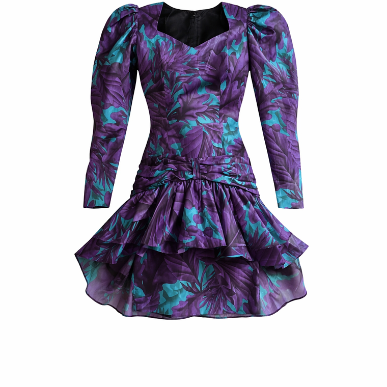 Vestido Flores Prom Ochentero Fiesta 7