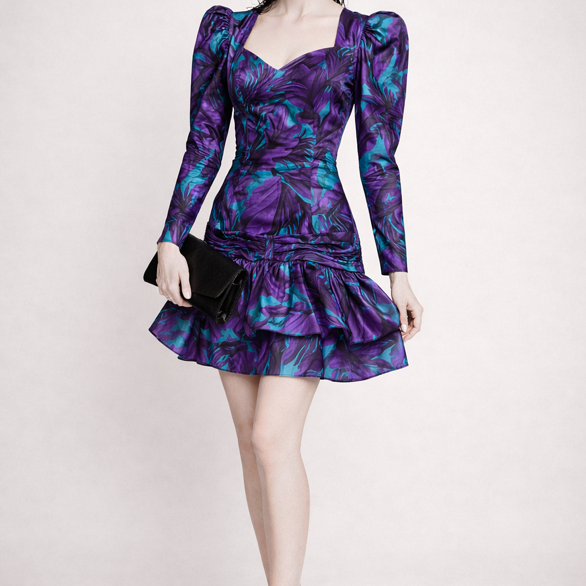 Vestido Flores Prom Ochentero Fiesta 8