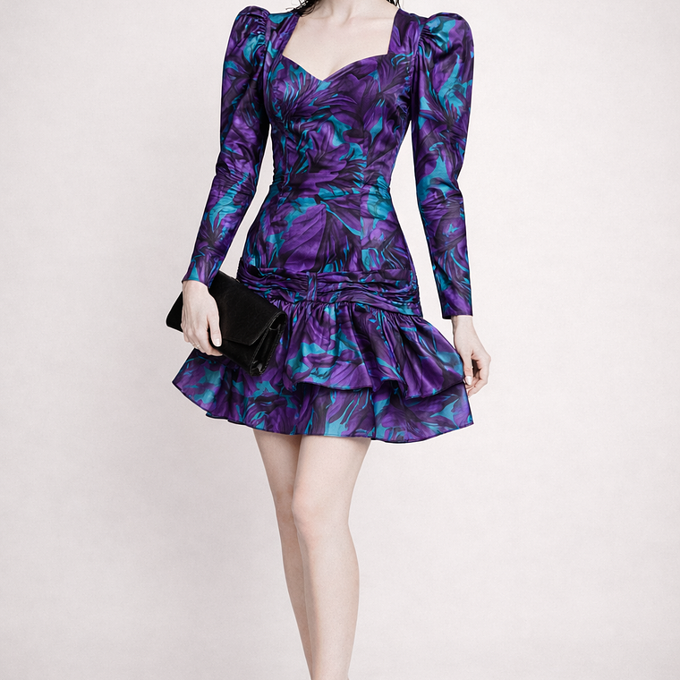 Vestido Flores Prom Ochentero Fiesta 8