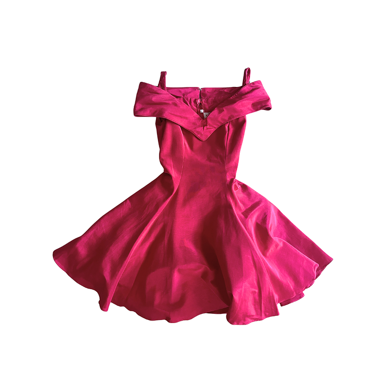 Vestido Prom Rosa Ochentero 1