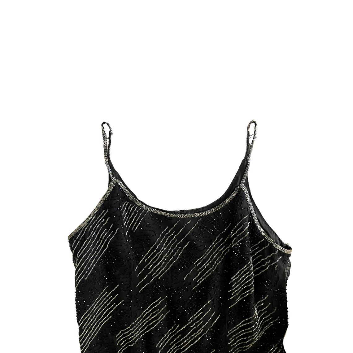 Vestido Seda y pedrería pabilos vintage 3