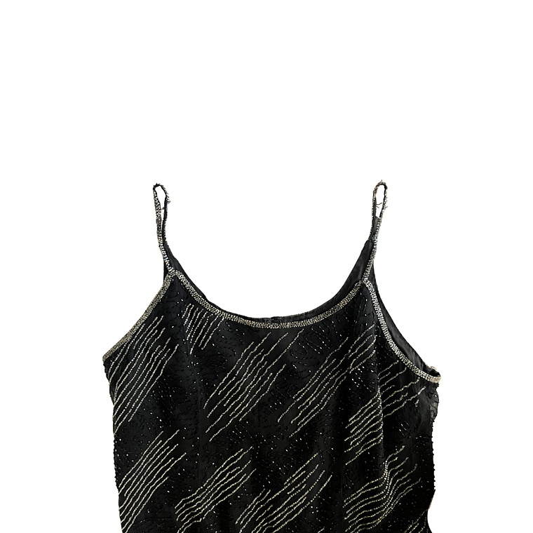 Vestido Seda y pedrería pabilos vintage 3