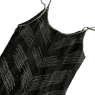 Vestido Seda y pedrería pabilos vintage