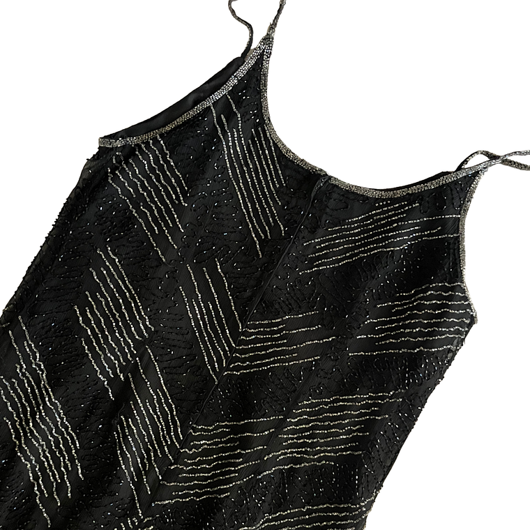 Vestido Seda y pedrería pabilos vintage 1