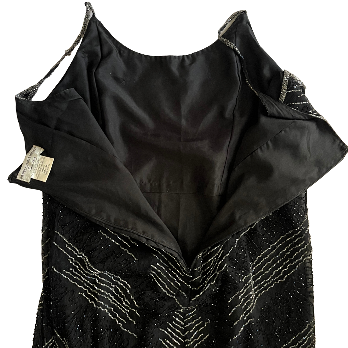 Vestido Seda y pedrería pabilos vintage 5