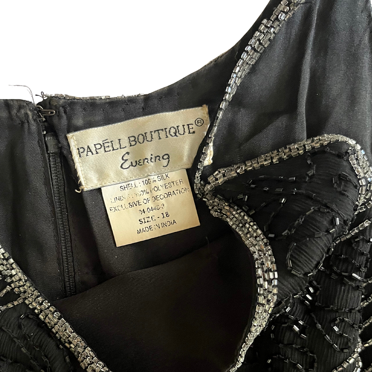 Vestido Seda y pedrería pabilos vintage 7