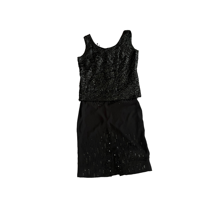 Falda negra con lentejuelas vintage 5