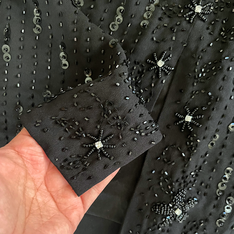 Falda negra con lentejuelas vintage 6