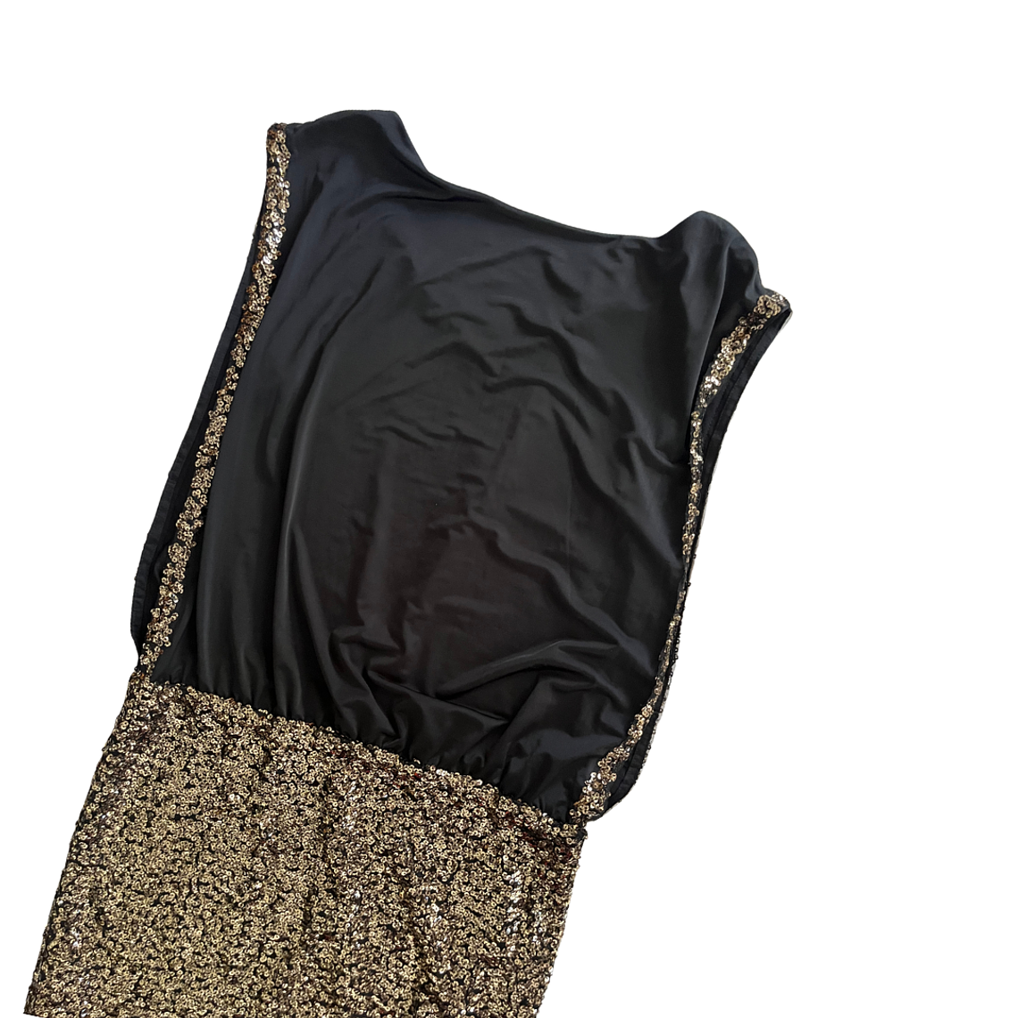 Vestido Lentejuelas Doradas Efecto Top y Falda 3