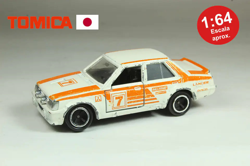 Tomica No. 38 Mitsubishi Lancer Turbo Japan (Blanco) — foto 1 de 3