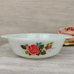 Fuente Pyrex "Cottage Rose", años 70.