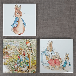 Decoración de Pared, Set de Azulejos "Peter Rabbit"