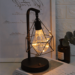 Lámpara de mesa Retro geométrica, iluminación de escritorio.