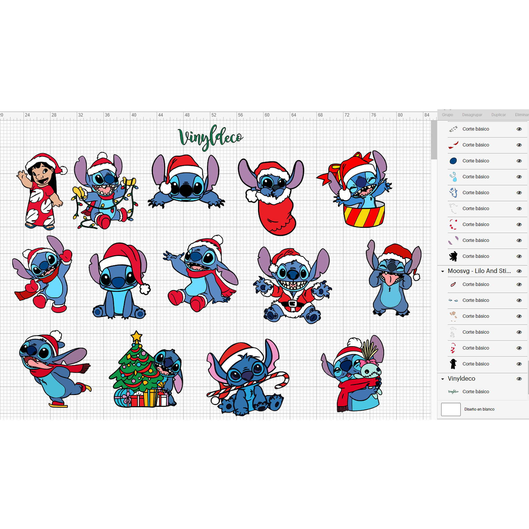 Paquete 14 Stitch Navideño