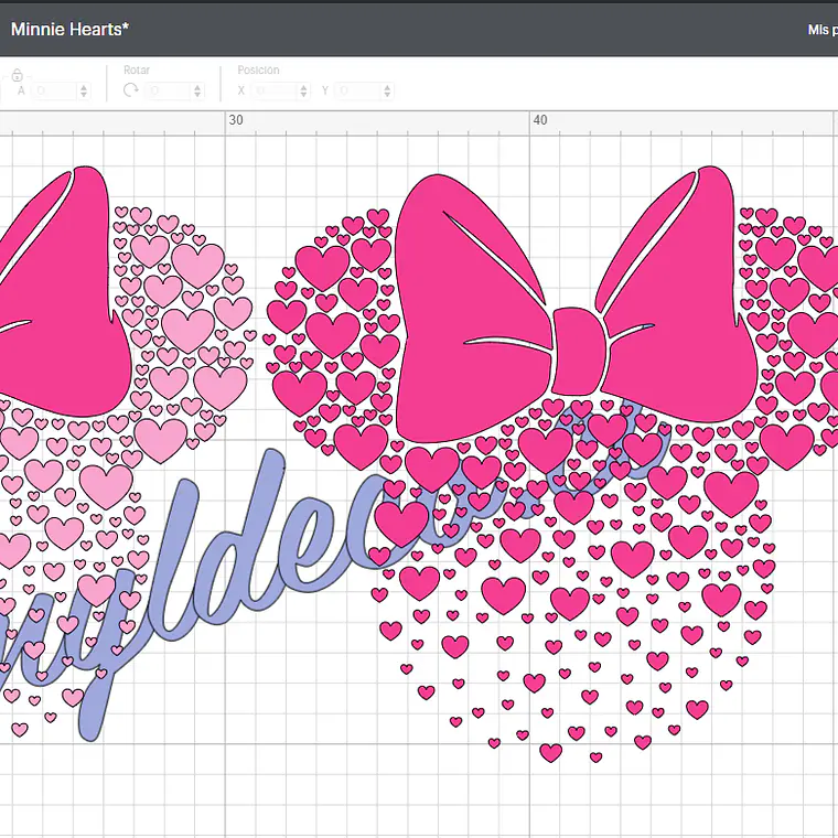 Minnie Mouse Ribbon Hearts 2