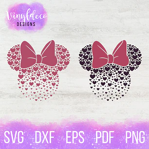Minnie Mouse Ribbon Hearts