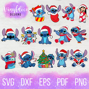 Paquete 14 Stitch Navideño
