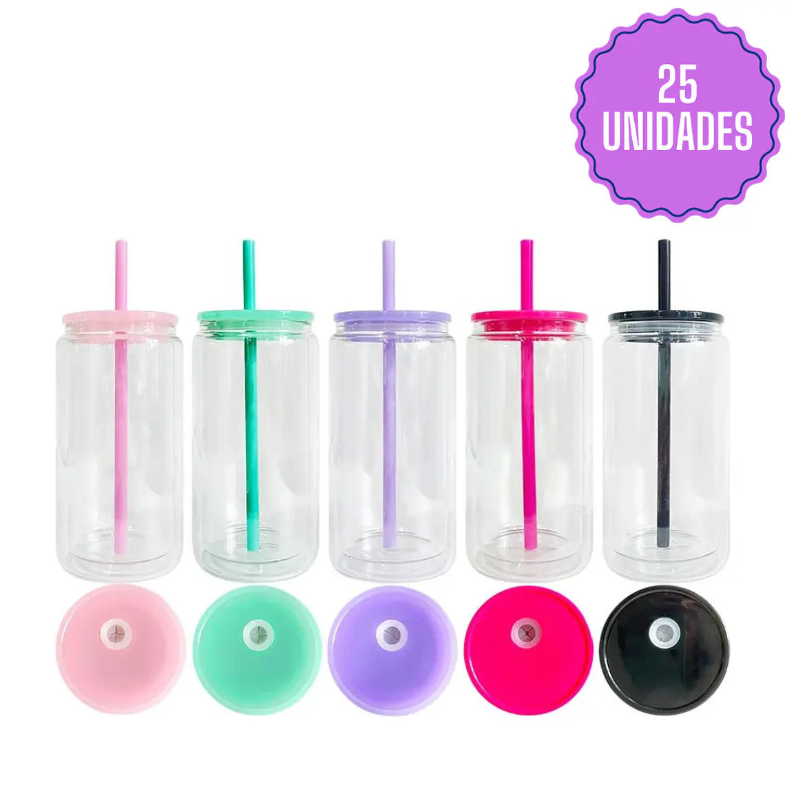 Can Glass Doble Pared 16oz Colors 1