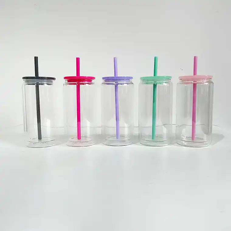 Can Glass Doble Pared 16oz Colors 3