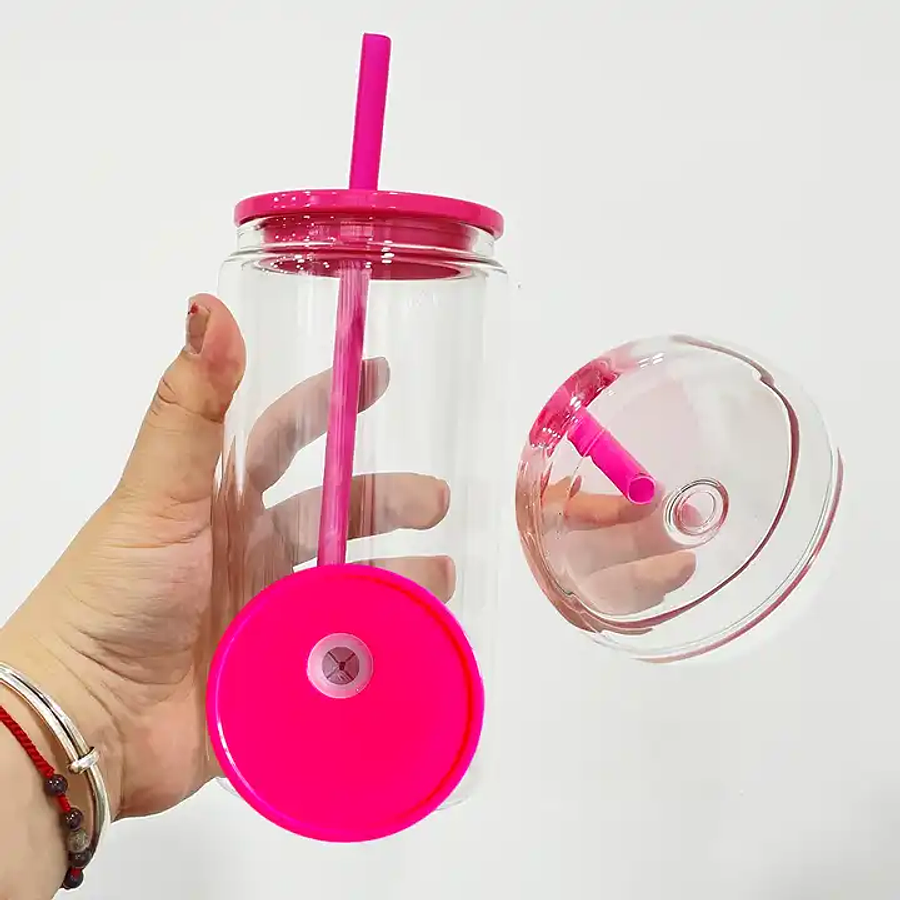 Can Glass Doble Pared 16oz Colors