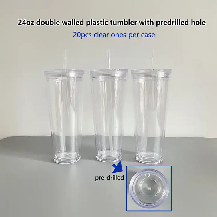 Vaso Acrilico 16oz doble pared Pre-Drilled 2
