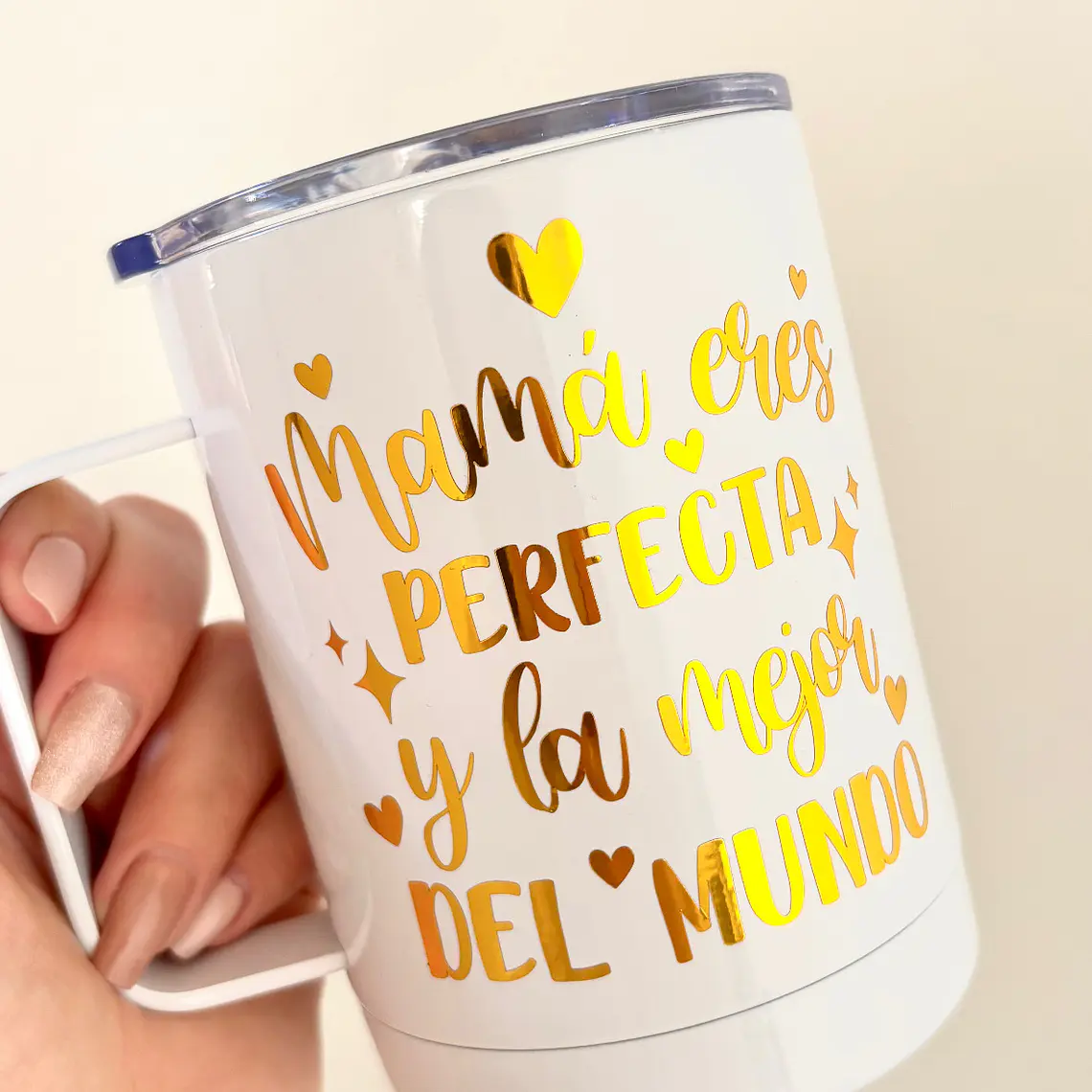 Mamá Eres perfecta - Termo Acero inoxidable 16oz  5