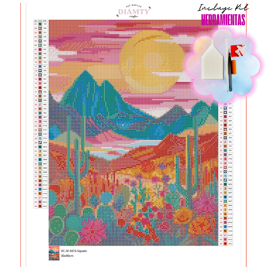 Atardecer en el desierto - 30x40cm