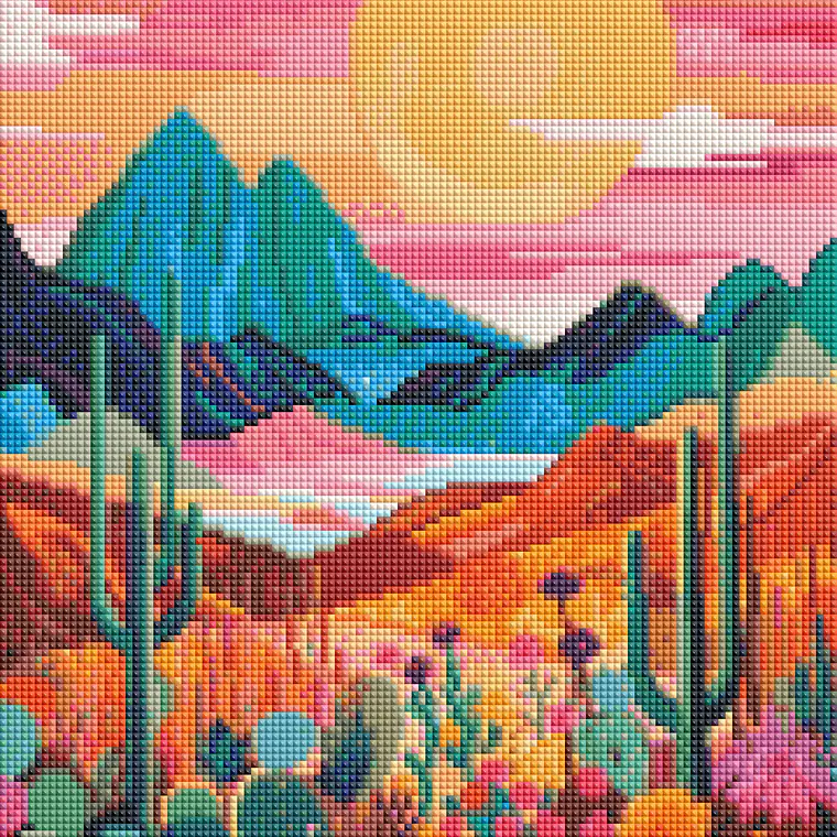 Atardecer en el desierto - 30x40cm 1