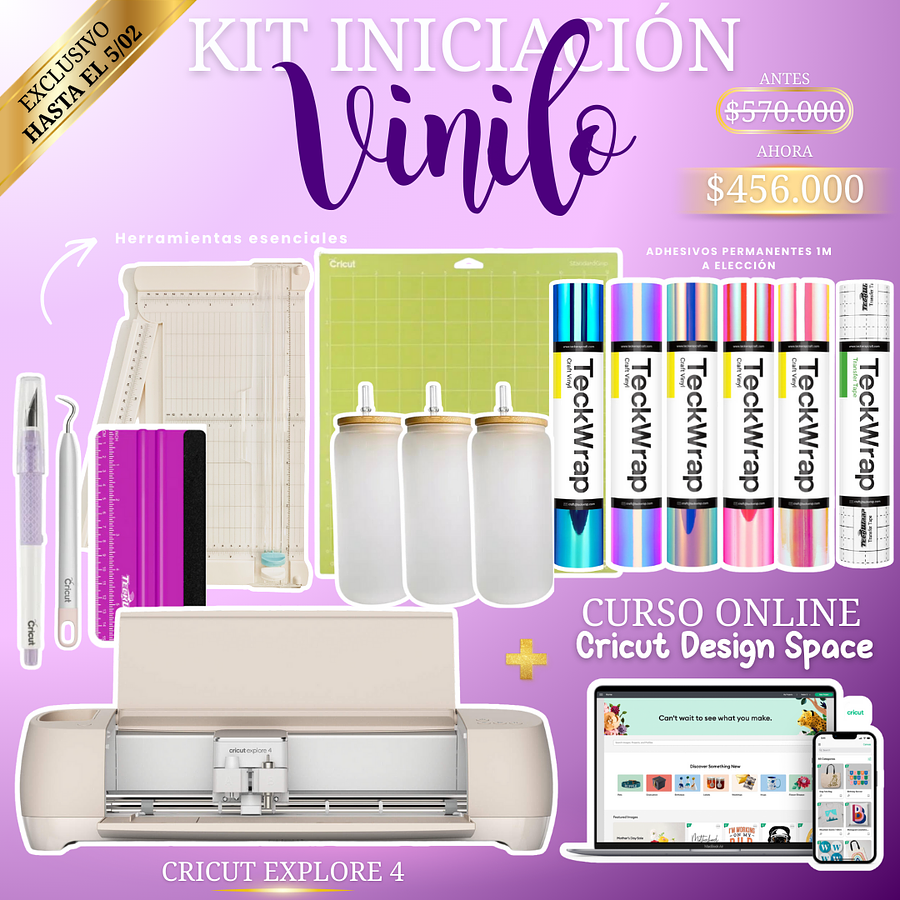 Kit Iniciación Vinilo – Cricut Explore 4