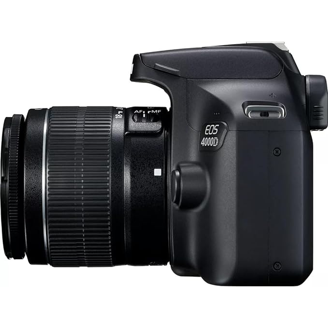 Câmera DSLR Canon EOS 4000D + lente EF-S 18-55 mm f/3.5-5.6 III - Preto 3