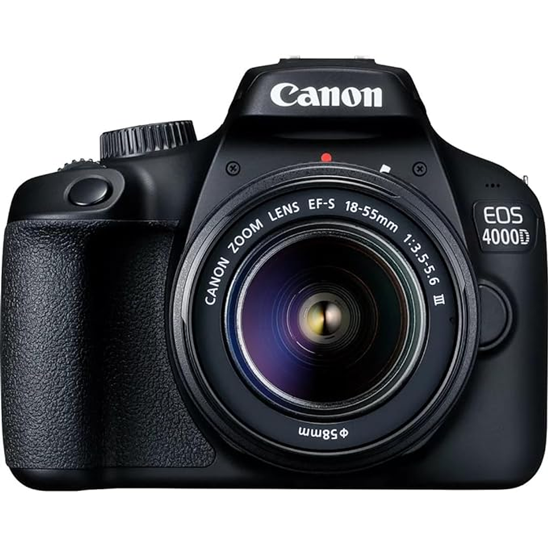 Câmera DSLR Canon EOS 4000D + lente EF-S 18-55 mm f/3.5-5.6 III - Preto 6