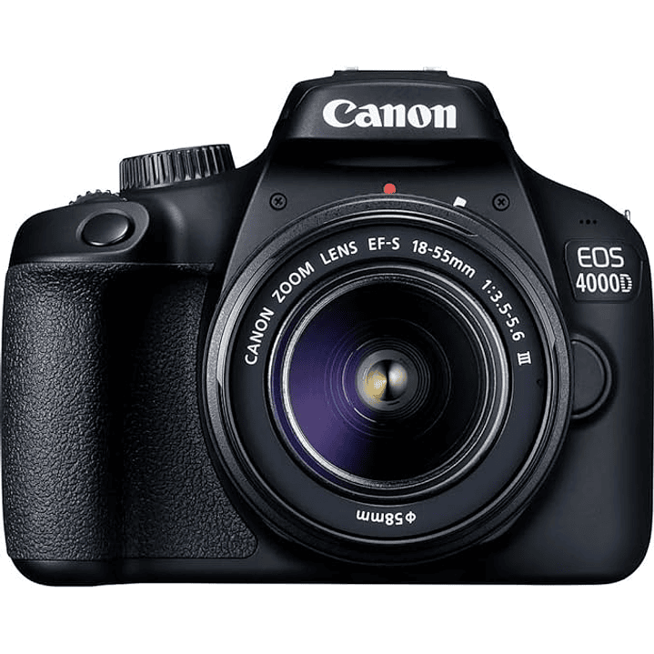 Câmera DSLR Canon EOS 4000D + lente EF-S 18-55 mm f/3.5-5.6 III - Preto 6