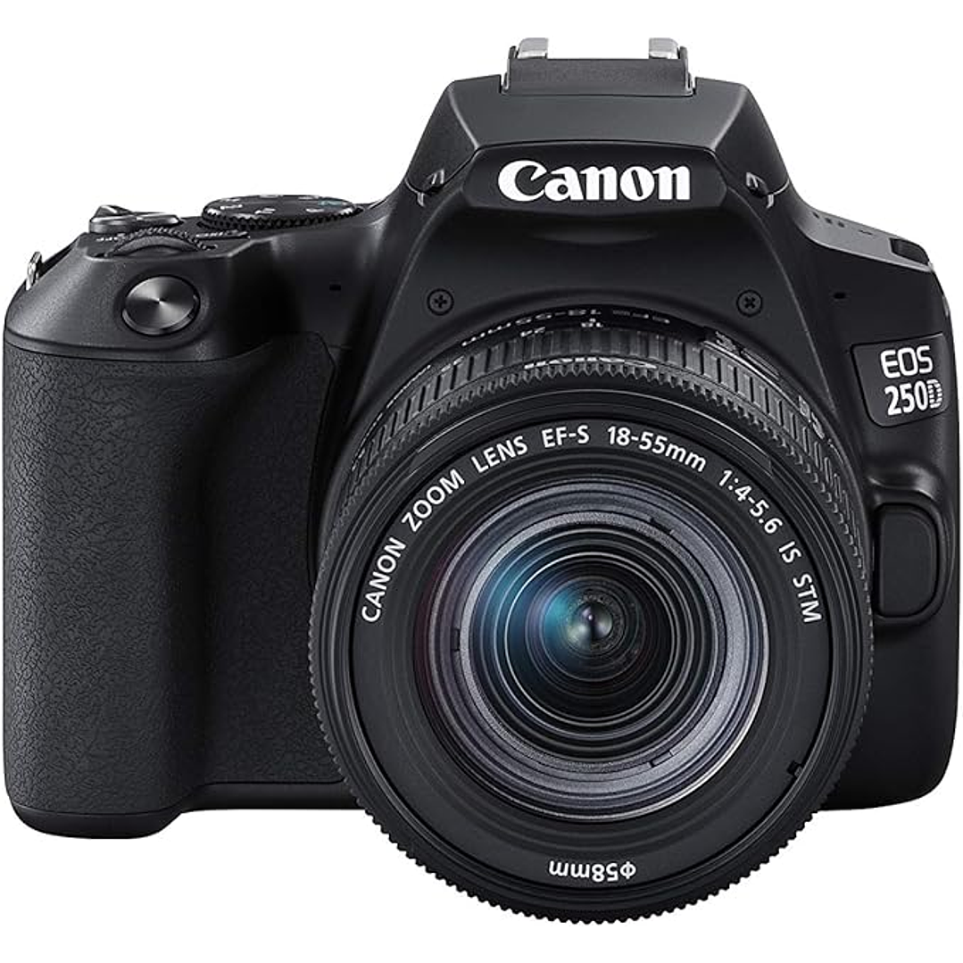 Câmera Canon EOS 250D + lente Canon EF-s 18-55mm f/4-5.6 IS STM - Preto 1