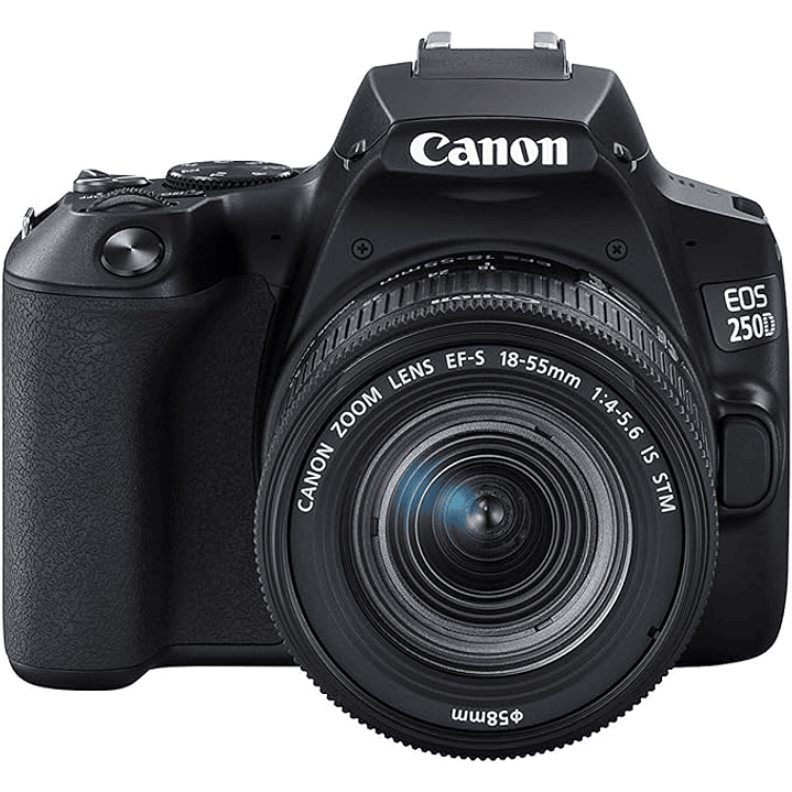 Câmera Canon EOS 250D + lente Canon EF-s 18-55mm f/4-5.6 IS STM - Preto 1