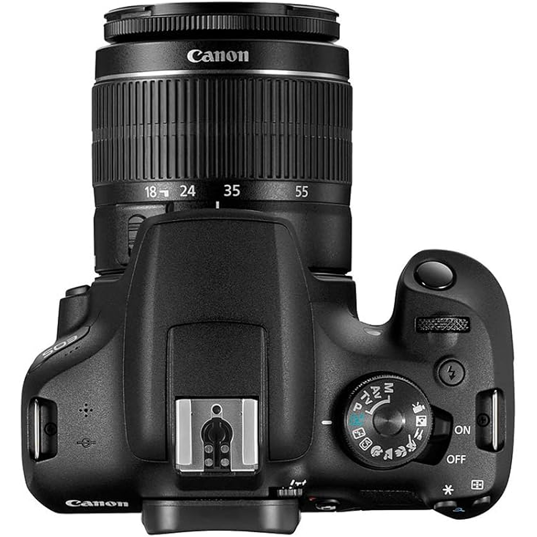 Câmera DSLR Canon EOS 2000D + lente EF-S 18-55 mm f/3.5-5.6 IS II - Preto 3