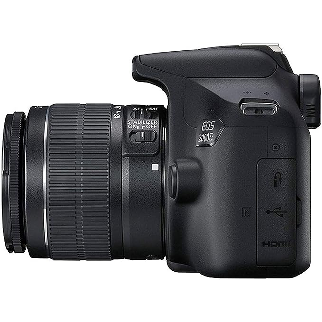 Câmera DSLR Canon EOS 2000D + lente EF-S 18-55 mm f/3.5-5.6 IS II - Preto 4