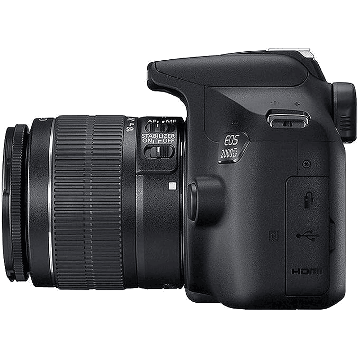 Câmera DSLR Canon EOS 2000D + lente EF-S 18-55 mm f/3.5-5.6 IS II - Preto 4