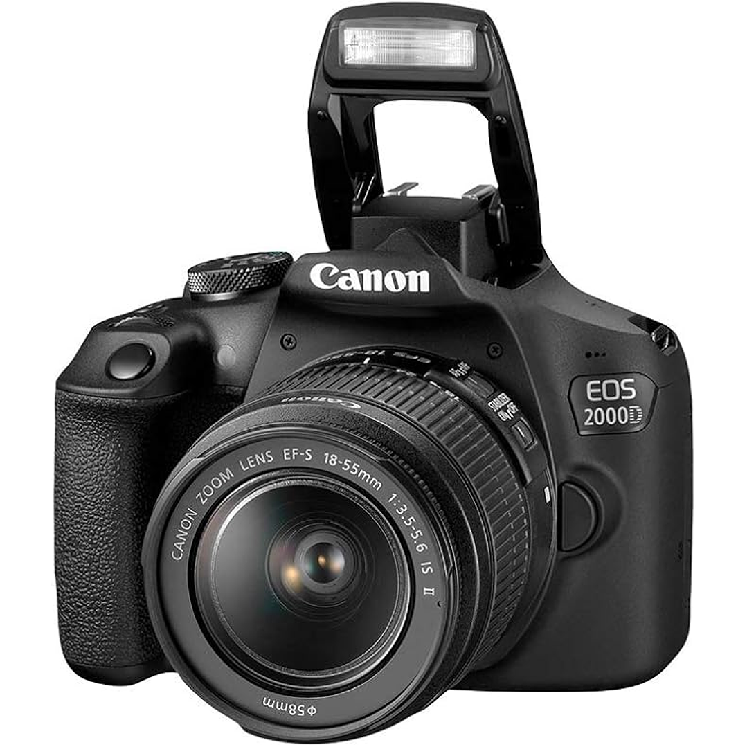 Câmera DSLR Canon EOS 2000D + lente EF-S 18-55 mm f/3.5-5.6 IS II - Preto 2