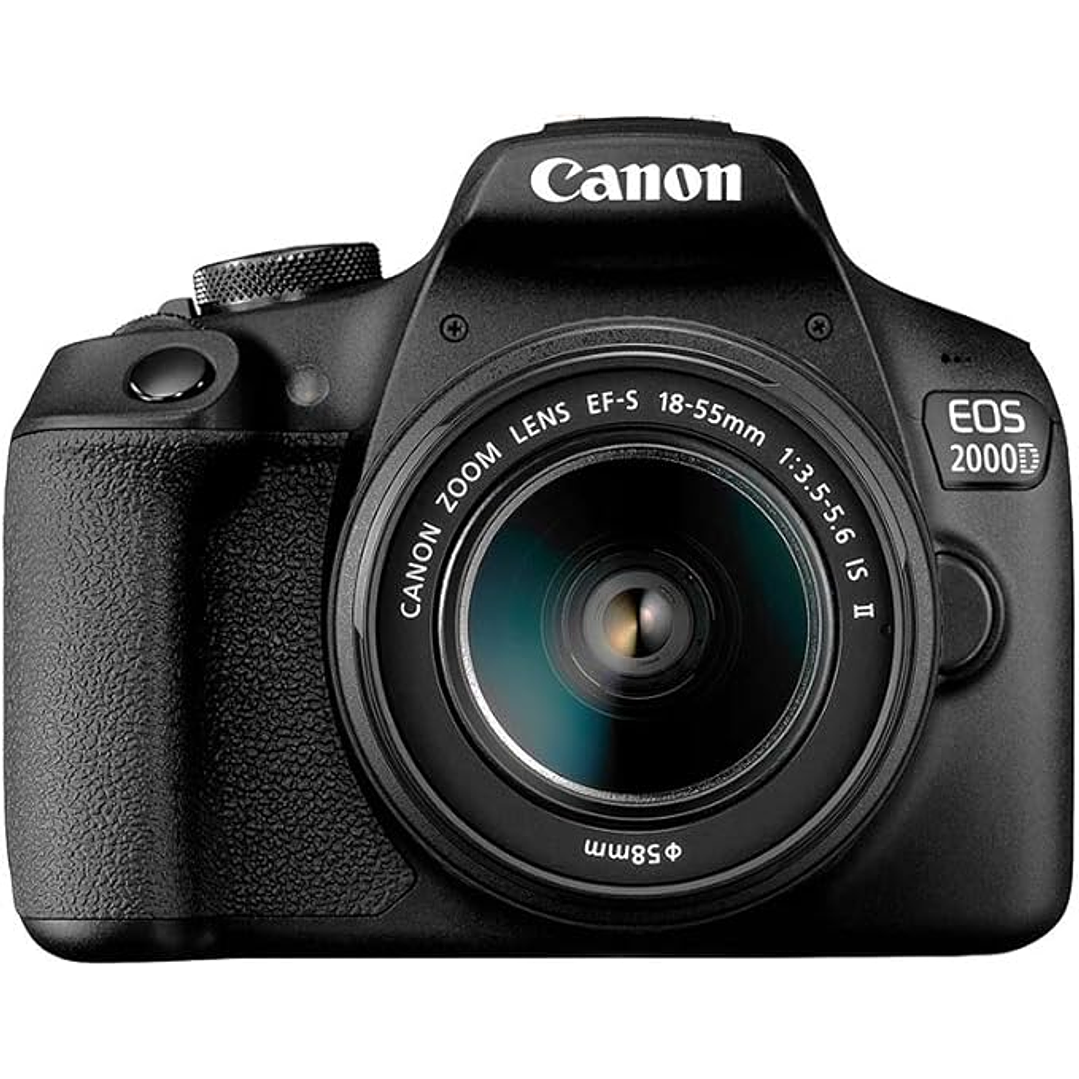 Câmera DSLR Canon EOS 2000D + lente EF-S 18-55 mm f/3.5-5.6 IS II - Preto 1